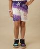 Kidsville Knit Disney Frozen Featuring Elsa Printed Shorts - White & Purple