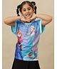 Kidsville Cotton Knit Disney Frozen Featuring Half  Sleeves Elsa & Anna Printed Tee - Blue