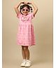 Kidsville Cotton Knit Disney Frozen Featuring Half Sleeves Elsa & Anna Character & Make Your Own Magic Text Printed Dress - Pink