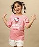 Kidsville Cotton Knit Hello Kitty Featuring Half Sleeves Character Printed Side Taped Tee - Pink