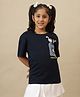 Kidsville Cotton Knit Hello Kitty Featuring Half Sleeves Character Printed Tee - Blue