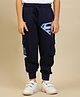 Kidsville Knit DC Comics Featuring Superman Logo Printed Joggers - Navy Blue