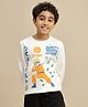 Kidsville Knit Naruto Featuring Full Sleeves Character Printed Light Winter Sweatshirt - Off White