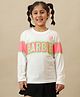 Kidsville Cotton Knit Mattel Featuring Full Sleeves Barbie Text Printed Tee - Off White