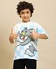 Kidsville Cotton Knit Warner Bros Featuring Half Sleeves Tom Printed Chessboard Checked Tee - Off White
