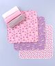 Babyhug 100% Interlock Cotton Single Layer Wash Cloth Rabbit, Rainbow and Floral Print Pack of 6 - Multicolor| High Absorbency| Feeding & Diapering| Bath & Face Towel| Soft & Skin Friendly