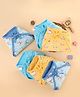 Babyhug 100% Interlock Cotton Double Layer Nappy  Helicopter, Boat and Car Print Pack of 12-  Extra Small Size | Machine Washable| Soft & Skin Friendly| Velcro Closure - Multicolour