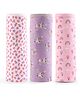 Babyhug 100% Interlock Cotton Wrapper with Rabbit Rainbow and Floral Print| Soft & Breathable| Comfortable Warm and Soothing| Travel Friendly| New Born Gifting  Pack of 3  - Purple Pink & White