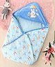 Babyhug 100 % Interlock Cotton Single Ply Double Layer Hooded Wrapper Helicopter Print| Adjustable Design| Soft Breathable| All Season| Machine washable| New Born Gifting for Boys & Girls  Blue