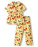 Pine Kids Single Jersey Knit Half Sleeves Co-ords Night Suit With Butterfly Print - Yellow