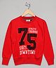 The Sandbox Clothing Co Cotton Knit Full Sleeves Typography Printed Light Winter Sweatshirt - Red