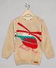 The Sandbox Clothing Co Cotton Knit Full Sleeves Helicopter Designed  Sweater - Beige