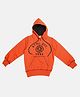 The Sandbox Clothing Co Cotton Knit Full Sleeves Typography Printed Light Winter Hooded Sweatshirt - Orange