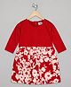 The Sandbox Clothing Co Cotton Knit Full Sleeves Floral Printed Dress - Red