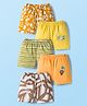 OHMS Single Jersey Knit Knee Length Shorts With Animal Print Pack Of 5 - Multicolour