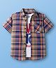 Pine Kids Cotton Woven Half Sleeves Shirt With Printed T-Shirt - Multicolour