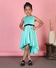 Toy Balloon Kids Net Woven Sleeveless Sequins Embellished High Low Dress - Sea Green