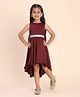 Toy Balloon Kids Net Woven Sleeveless Sequins Embellished High Low Dress - Brown