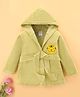 Simply Terry Knit Full Sleeves Hooded Bath Robe with Tiger Embroidery - Light Green