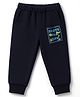 Zero Sinker Knit Full Length Lounge Pant With Skate All Day Text Print - Navy Blue