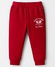 Zero Sinker Knit Full Length Lounge Pant With Text Print - Red