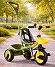 Plug & Play Kids Tricycle with Parental Push Handle - Yellow & Green| Safety Harness| High Backrest| Dual Storage Basket| Trike for Boys & Girls| Strong Durable Frame & Wheels