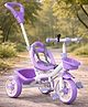 Plug & Play Kids Tricycle with Parental Push Handle - Purple| Safety Harness| High Backrest| Dual Storage Basket| Trike for Boys & Girls| Strong Durable Frame & Wheels