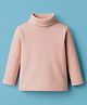 Zero Knit Full Sleeves Soild Color High Neck Winter T-Shirt - Light Pink