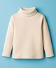 Zero Knit Full Sleeves Soild Color High Neck Winter T-Shirt - Cream
