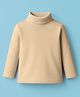 Zero Knit Full Sleeves Soild Color High Neck Winter T-Shirt - Beige