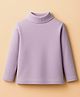 Zero Knit Full Sleeves Soild Color High Neck Winter T-Shirt - Lilac