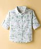JASH KIDS Oxford Woven Full Sleeves Printed Shirt - Green