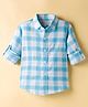 JASH KIDS Oxford Woven Full Sleeves Shirt With Checks - Blue