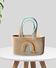 JASMEY HOMES Rainbow Handle Kids Storage Basket - Aqua