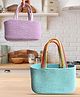 JASMEY HOME Set of 2 Cotton Baskets- Lavender & Aqua