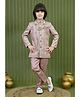 Ahhaaaa Jacquard Woven Full Sleeves Geometric Embroidered & Sequins Embellished Sherwani Pant Set - Pink