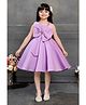 Lagorii Scuba Woven Sleeveless Butterfly Designed Bow Applique Detailed Dress - Purple