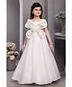 Lagorii Organza Woven Sleeveless Sequins Embellished & Butterfly Applique Detailed Gown - White