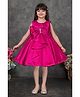 Lagorii Satin Woven Sleeveless Bow Embellished Dress - Pink