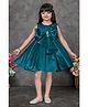 Lagorii Satin Woven Sleeveless Bow Embellished Dress - Blue