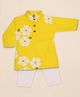 KNITROOT Cotton Blend Woven Full Sleeves Floral Printed Kurta Pyjama Set - Yellow