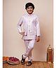 BT DEZINES Satin Woven Full Sleeves Geometric Sequined Embroidered Sherwani & Trouser Set With Jacket - Light Pink