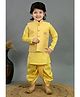 BT DEZINES Cotton Silk Woven Full Sleeves Geometric  Embroidered  Kurta Dhoti Set With Jacket -   Yellow
