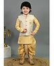 BT DEZINES Cotton Silk Woven Full Sleeves Sequin Embellished Kurta Dhoti Set With Jacket -   Yellow
