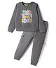 Tiara Interlock Knit Full Sleeves Make Today Great Text Printed Winter Sweatshirt With Joggers Set - Grey