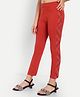 Nino Togs Cotton Lycra Knit Stone Embellished Legging - Red