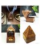 Azhari Wooden Pyramid Shape Incense Box Hoder Stand, Wooden Agarbatti Stand with ash Catcher for Home Office Holder Incense Sticks pack of 1