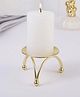 Enorme Decorative Gold Iron Plate Candle Holder, Iron Pillar Pedestal Style Candle Stand for LED , Wax Candles, Incense Cones, Diwali Gift - Pack of 1