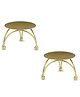 Enorme Gold Iron Decorative Candle Holder, Iron Pillar Pedestal Style Candle Stand for LED , Wax Candles, Incense Cones, Diwali Gift - Pack of 2