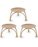 Enorme Decorative Iron Pillar Pedestal Style Candle Stand, Gold Iron Plate Candle Holder for LED , Wax Candles, Incense Cones, Diwali Gift - Pack of 3
